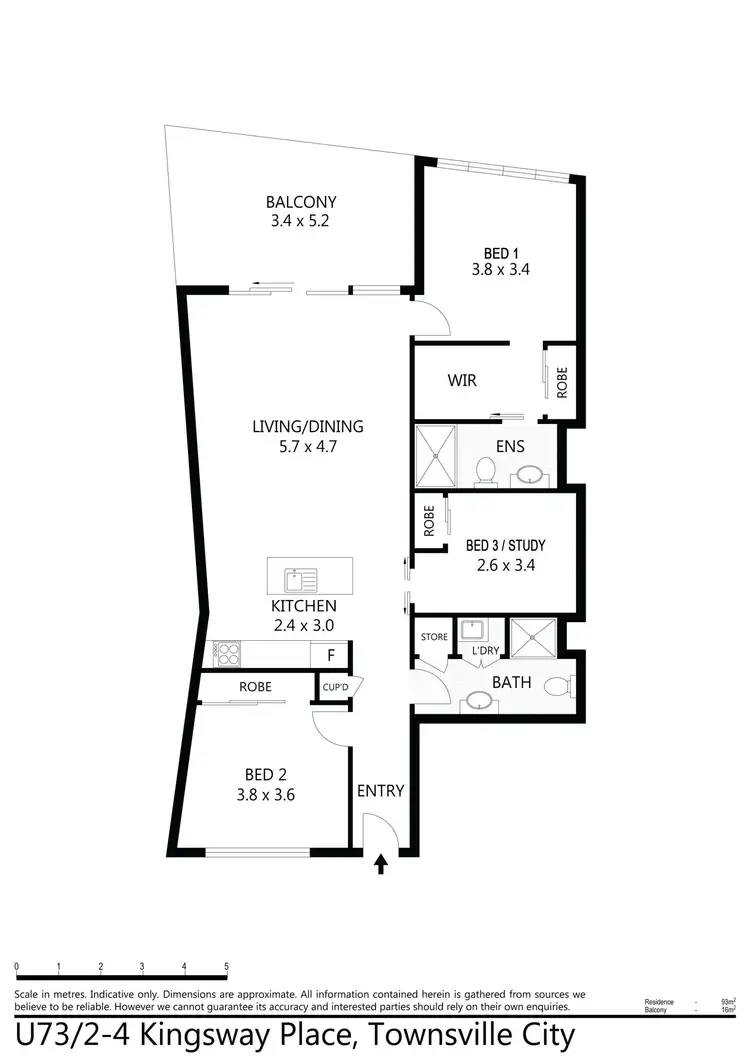 Floorplan of Homely unit listing, 73/2-4 Kingsway Place, Townsville City QLD 4810