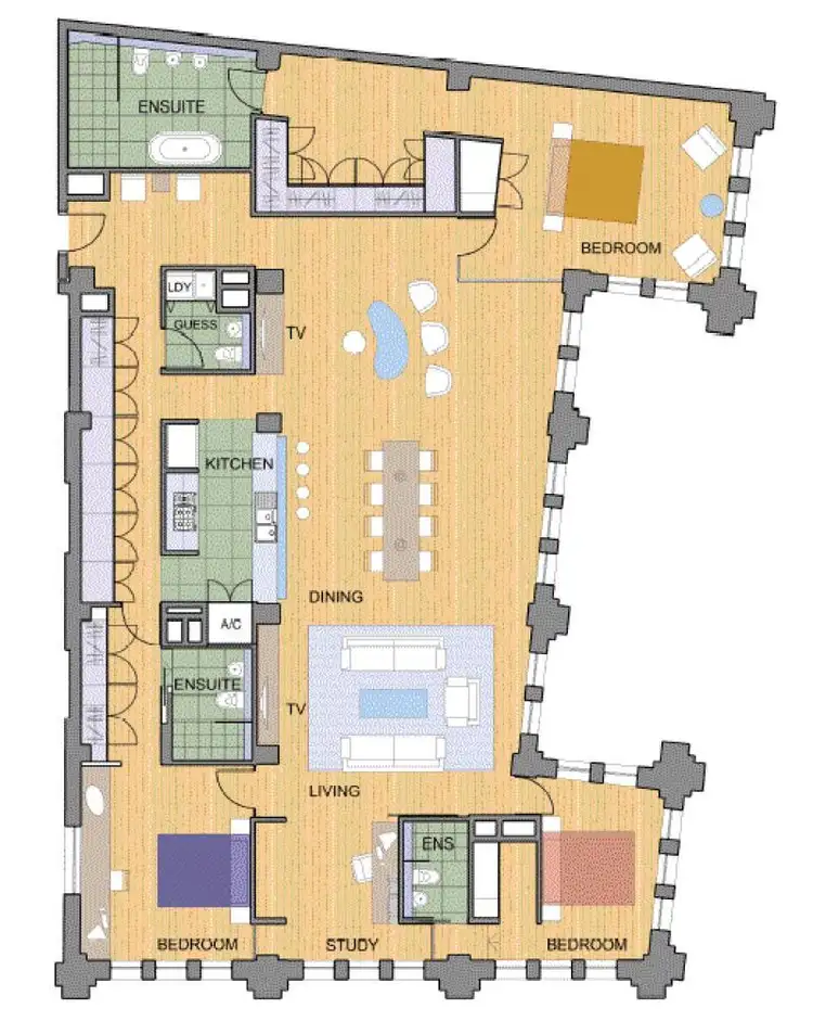 Floorplan of Homely apartment listing, 411/2 York Street, Sydney NSW 2000