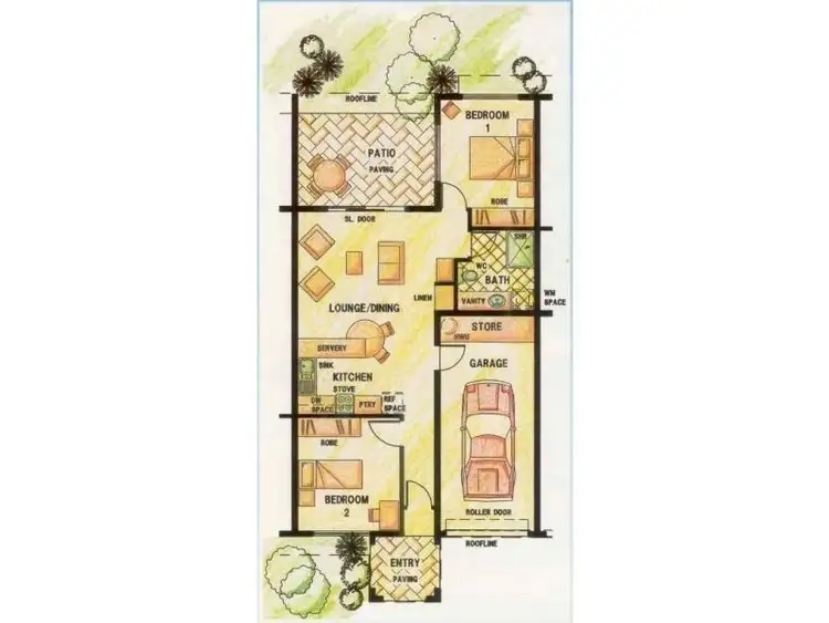Floorplan of Homely townhouse listing, 5/9-11 Oyster Court, Trinity Beach QLD 4879