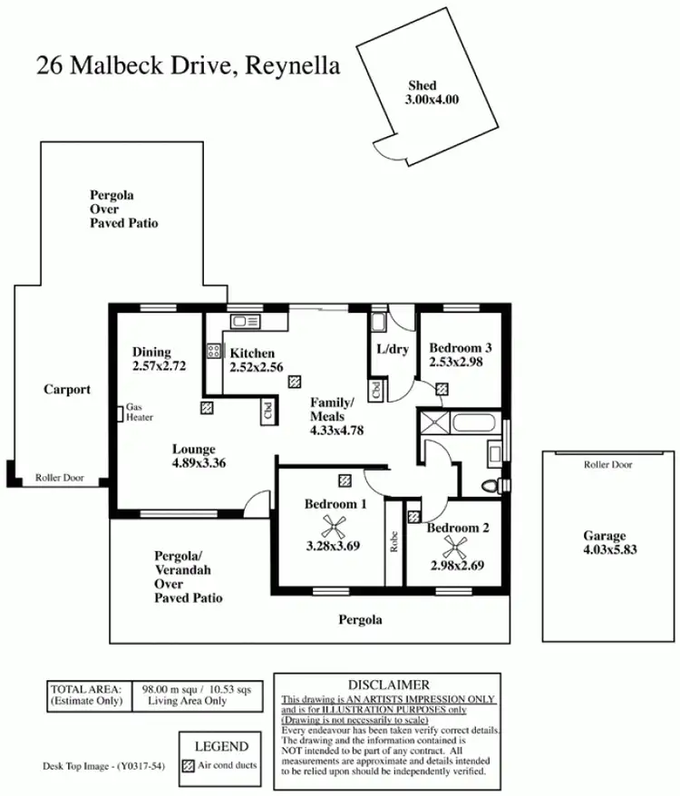 Floorplan of Homely house listing, 26 Malbeck Drive, Reynella East SA 5161