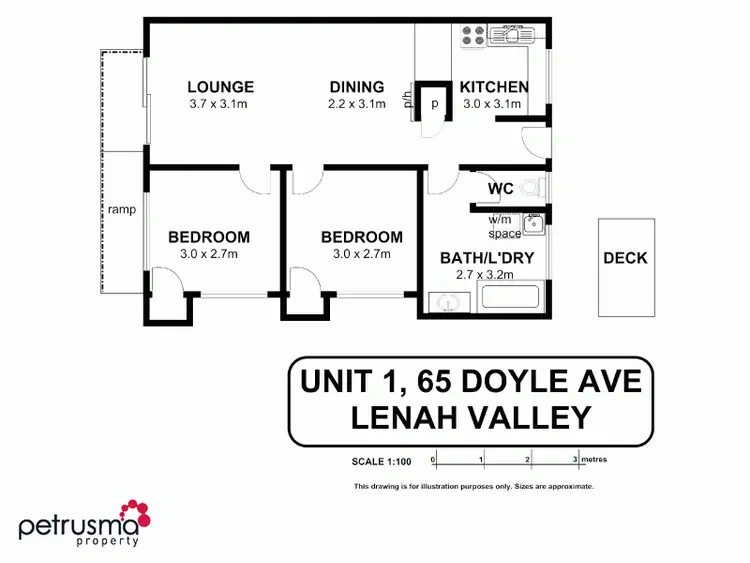 Floorplan of Homely unit listing, 1/65 Doyle Avenue, Lenah Valley TAS 7008