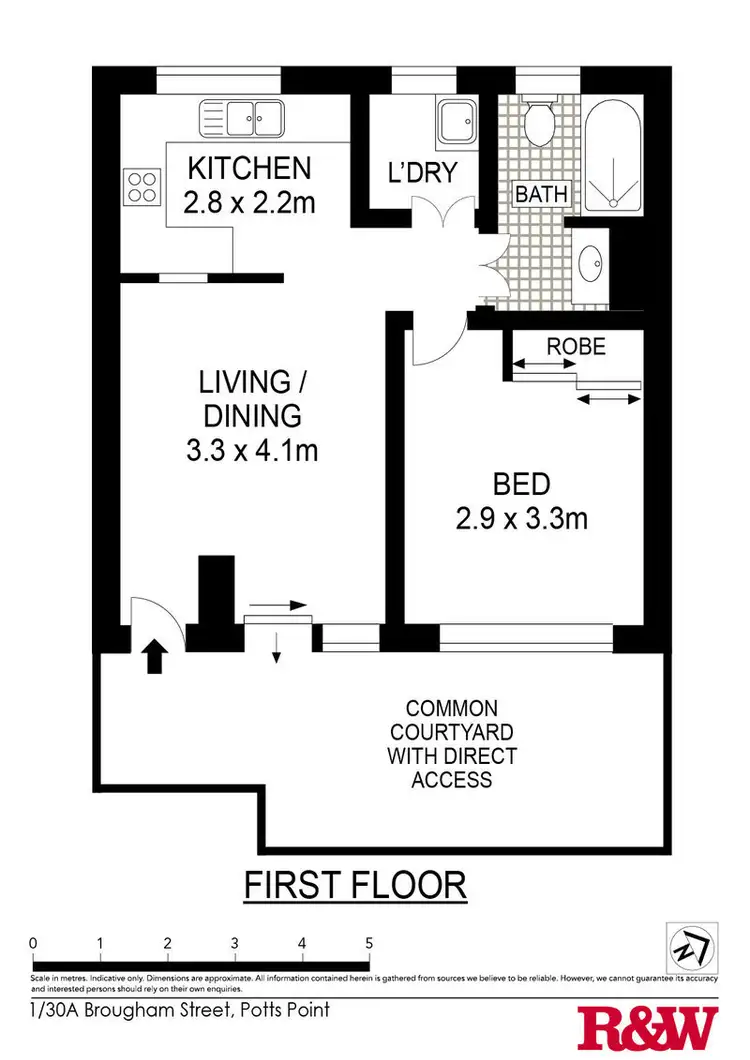 Floorplan of Homely apartment listing, 1/30A Brougham Street, Potts Point NSW 2011
