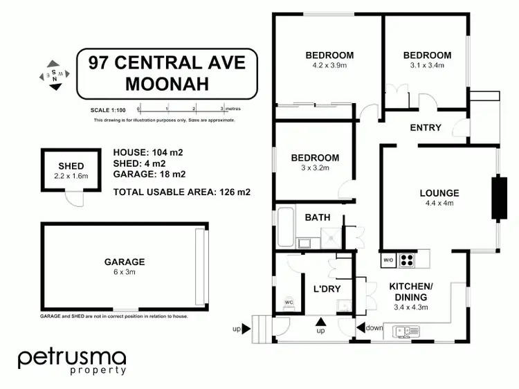 Floorplan of Homely house listing, 97 Central Avenue, Moonah TAS 7009