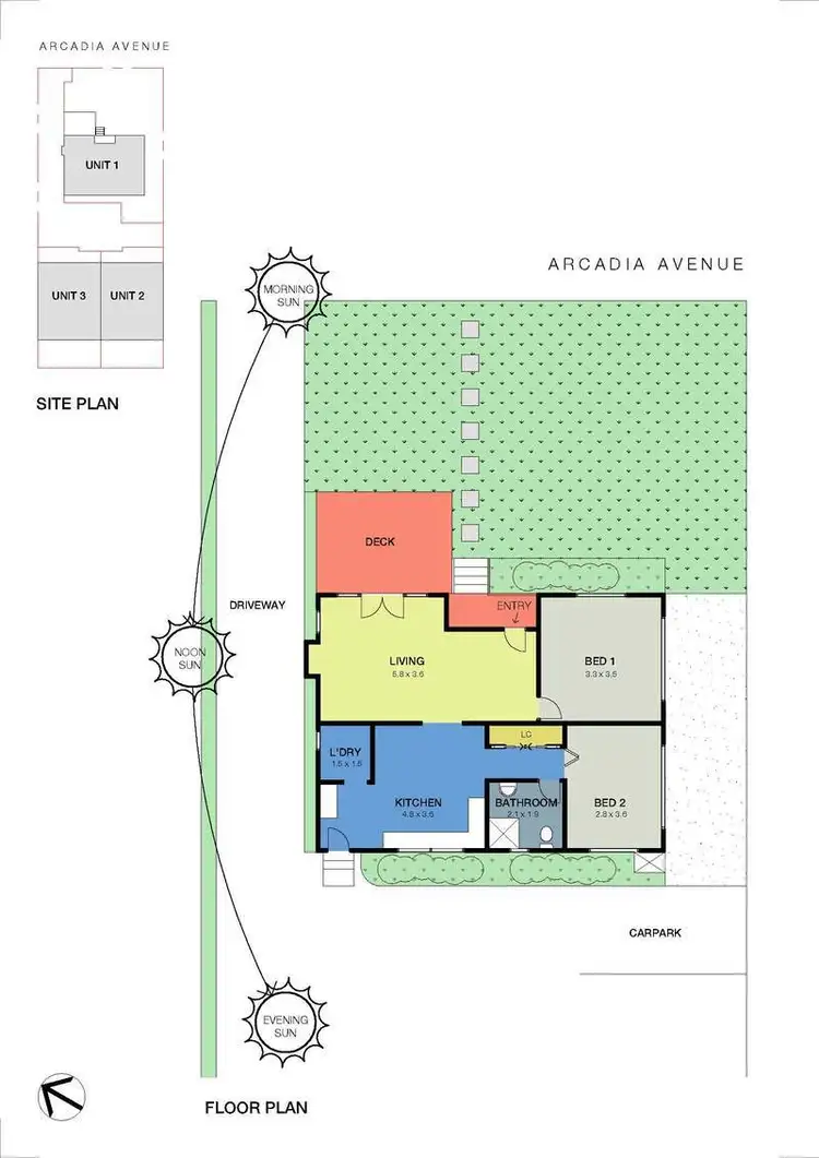 Floorplan of Homely house listing, 1/3 Arcadia Avenue, Reservoir VIC 3073