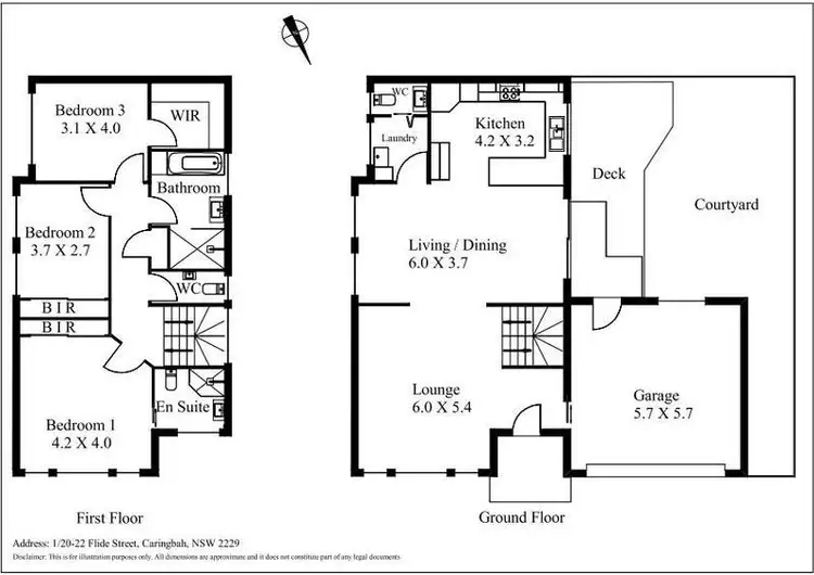 Floorplan of Homely townhouse listing, 1/20-22 Flide Street, Caringbah NSW 2229