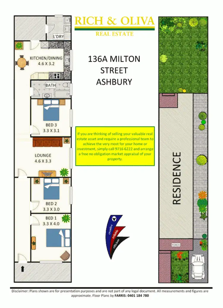 Floorplan of Homely semi-detached listing, 136A Milton Street, Ashbury NSW 2193