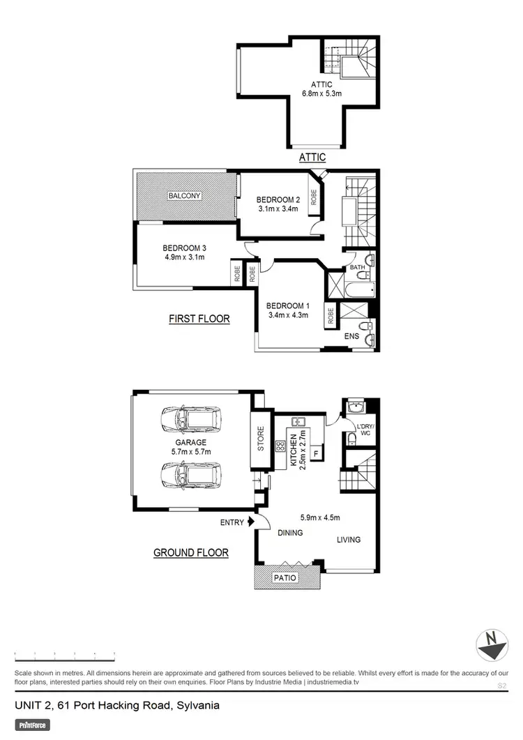Floorplan of Homely townhouse listing, 2/61 Port Hacking Road, Sylvania NSW 2224