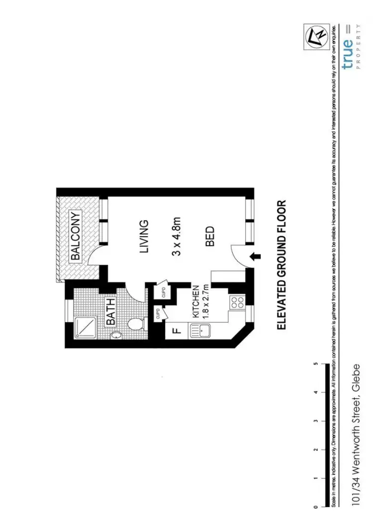Floorplan of Homely studio listing, Unit 101/34 Wentworth Street, Glebe NSW 2037
