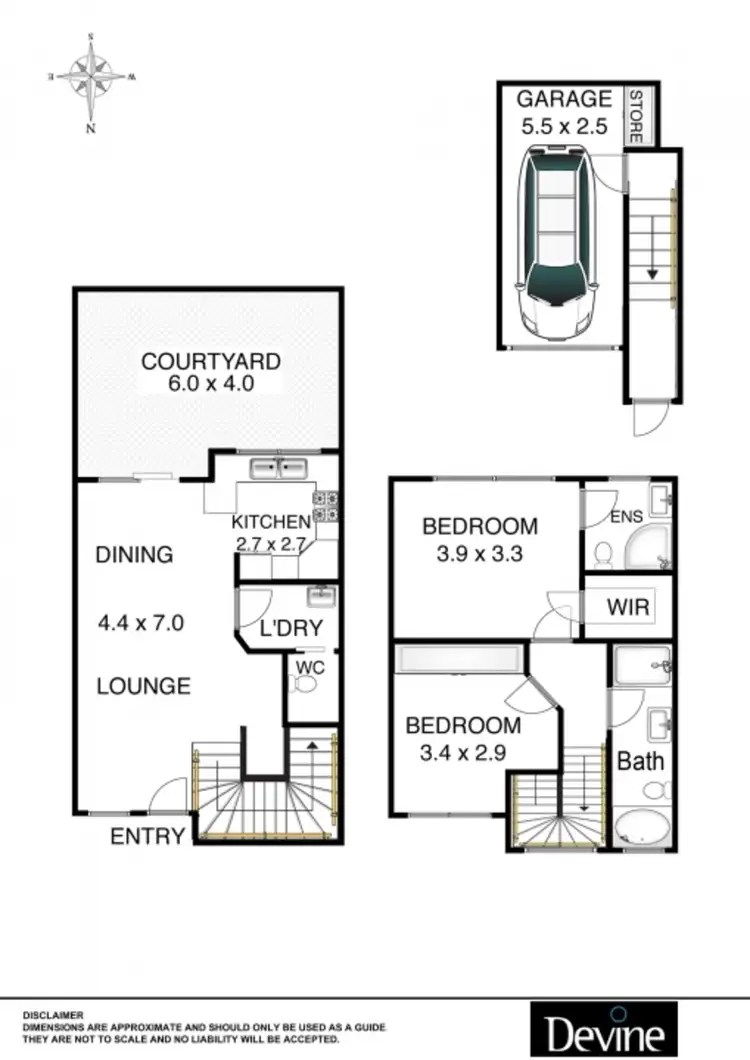 Floorplan of Homely townhouse listing, 3/33-35 Walton Crescent, Abbotsford NSW 2046