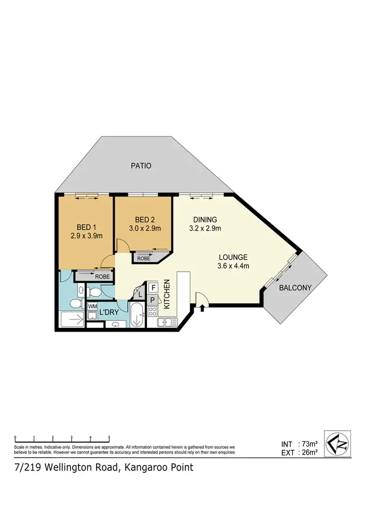 Floorplan of Homely apartment listing, 7/219 Wellington Road, Kangaroo Point QLD 4169