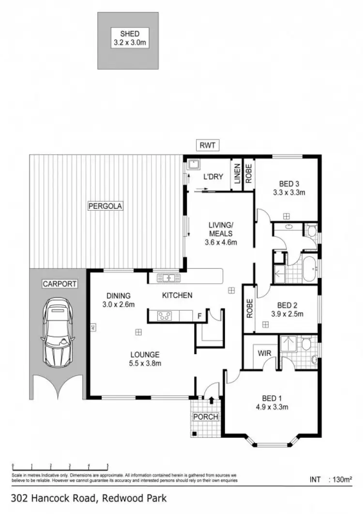 Floorplan of Homely house listing, 302 Hancock Road, Redwood Park SA 5097