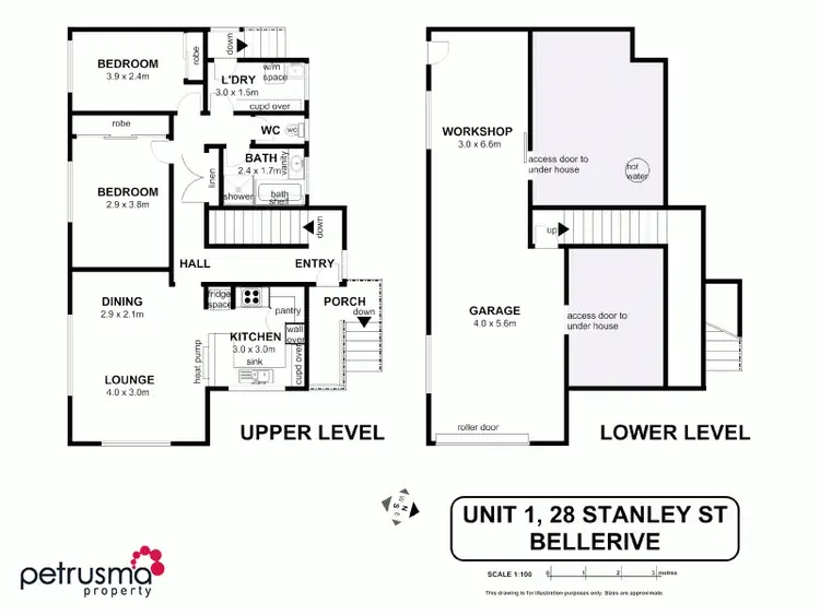 Floorplan of Homely villa listing, 1/28 Stanley Street, Bellerive TAS 7018