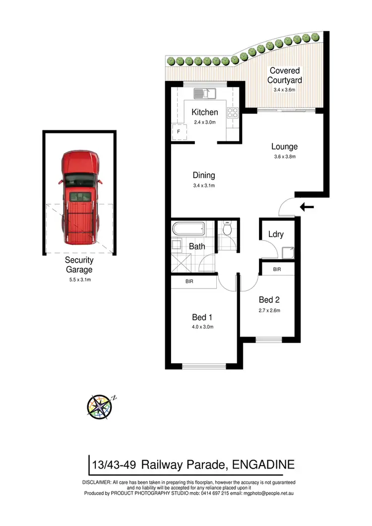 Floorplan of Homely unit listing, 13/43-49 Railway Parade, Engadine NSW 2233