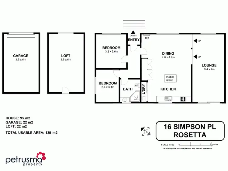 Floorplan of Homely house listing, 16 Simpson Place, Rosetta TAS 7010