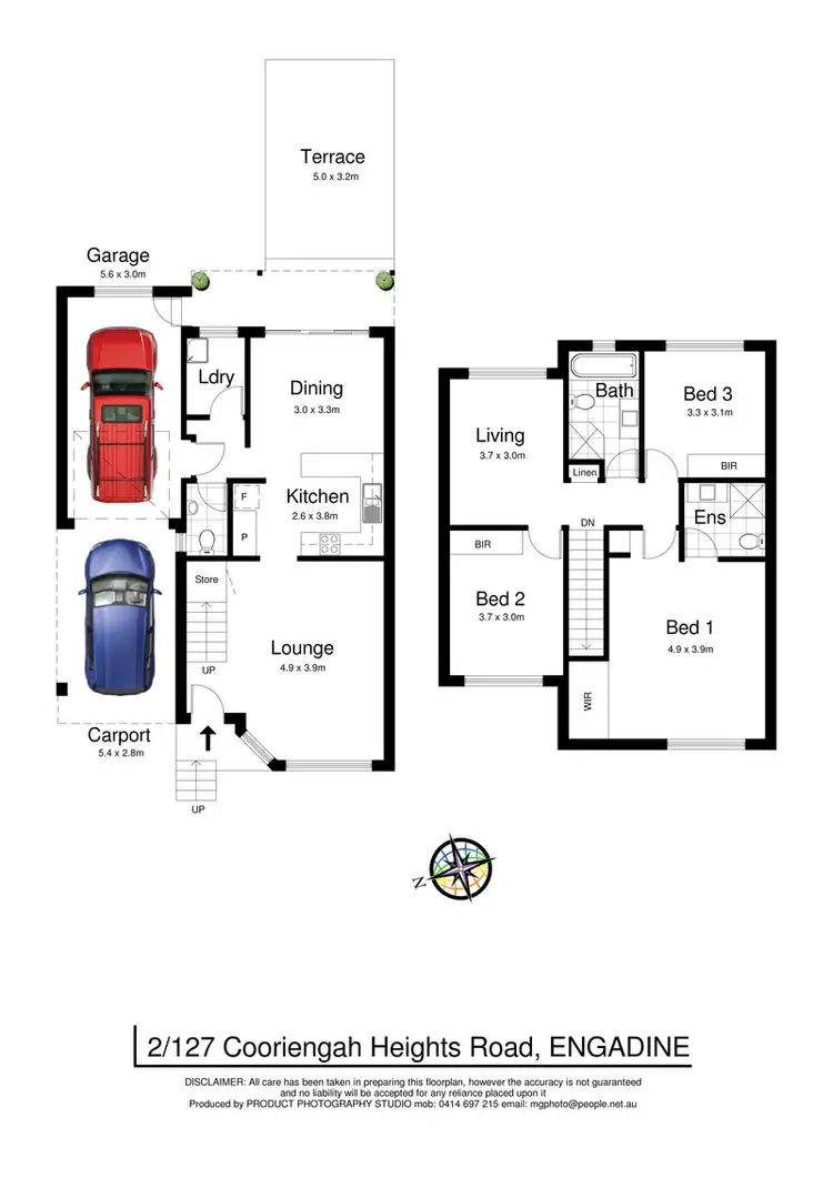Floorplan of Homely townhouse listing, 2/127 Cooriengah Heights Road, Engadine NSW 2233