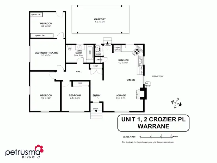 Floorplan of Homely house listing, 1/2 Crozier Place, Warrane TAS 7018