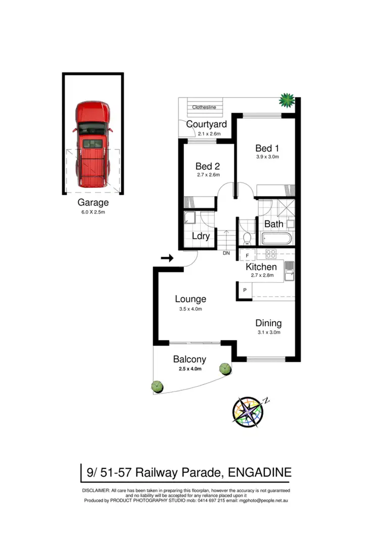 Floorplan of Homely unit listing, 9/51-57 Railway Parade, Engadine NSW 2233