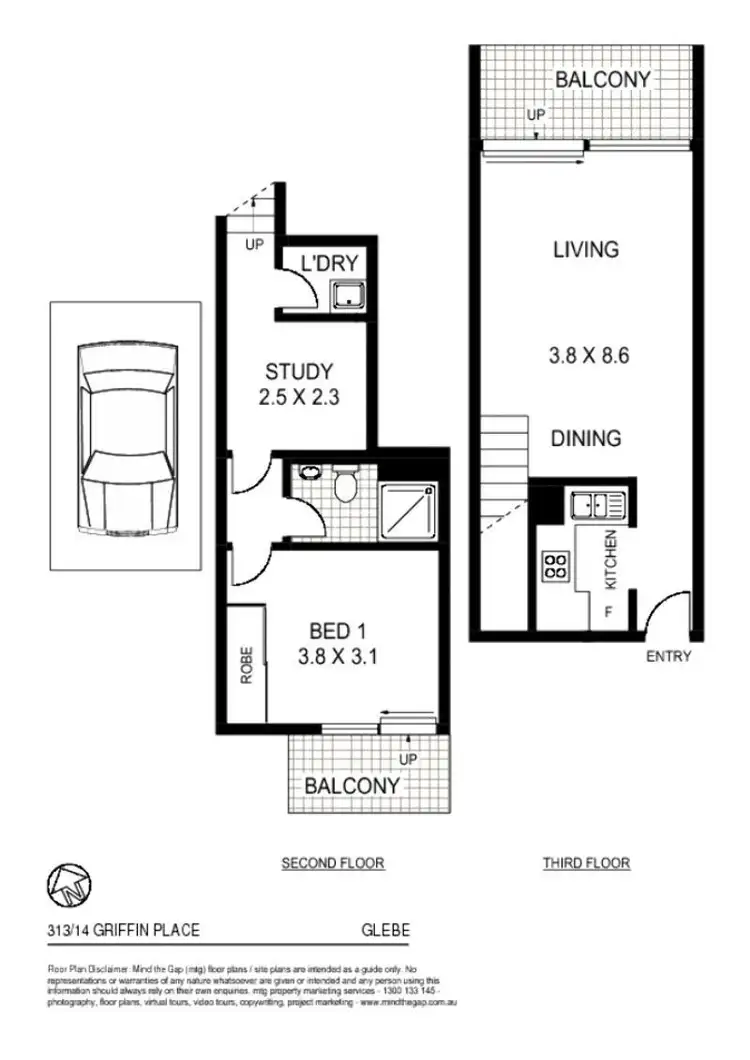 Floorplan of Homely unit listing, Unit 313/14 Griffin Place, Glebe NSW 2037