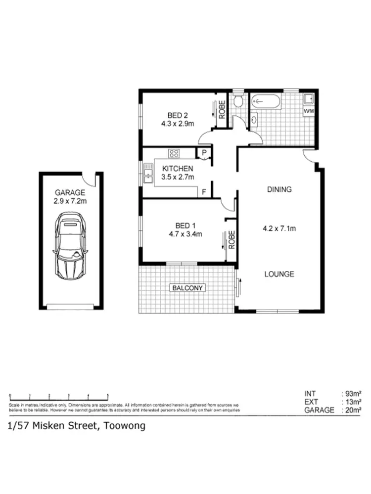 Floorplan of Homely unit listing, 1/57 Miskin Street, Toowong QLD 4066