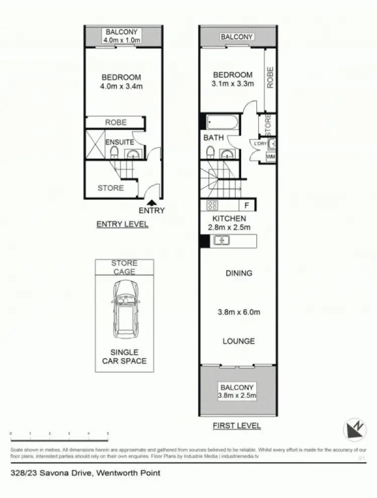 Floorplan of Homely apartment listing, 328/23 Savona Drive, Wentworth Point NSW 2127