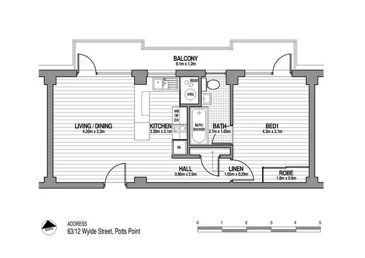 Floorplan of Homely apartment listing, 63/12 Wylde Street, Potts Point NSW 2011
