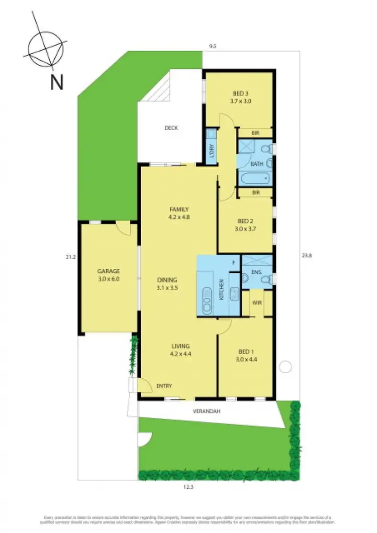 Floorplan of Homely townhouse listing, 1/207 West Fyans Street, Newtown VIC 3220