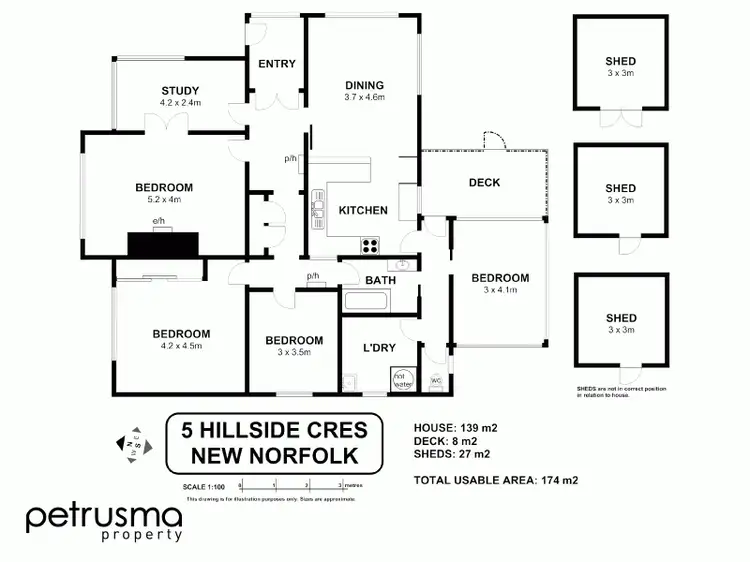 Floorplan of Homely house listing, 5 Hillside Crescent, New Norfolk TAS 7140