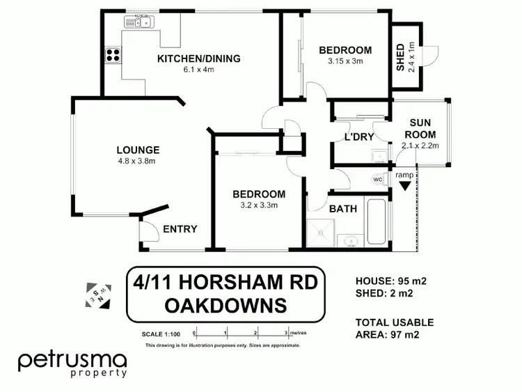 Floorplan of Homely unit listing, 4/11 Horsham Road, Oakdowns TAS 7019