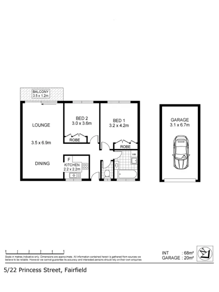 Floorplan of Homely unit listing, 5/22 Princess Street, Fairfield QLD 4103
