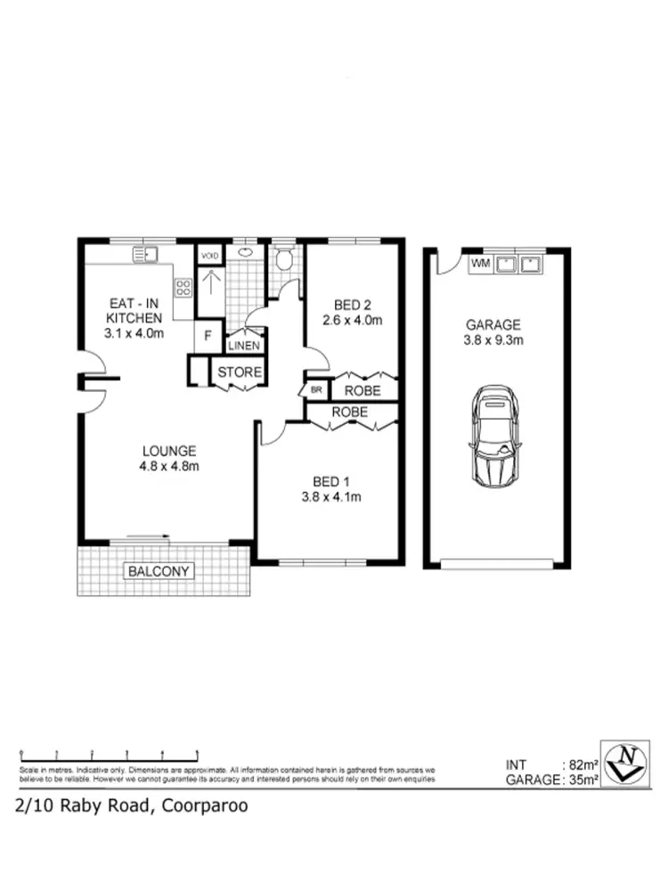 Floorplan of Homely unit listing, 2/10 Raby Road, Coorparoo QLD 4151