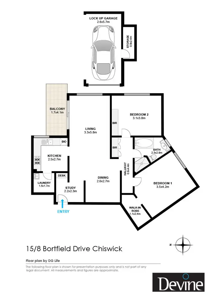 Floorplan of Homely apartment listing, 15/8 Bortfield Drive, Chiswick NSW 2046
