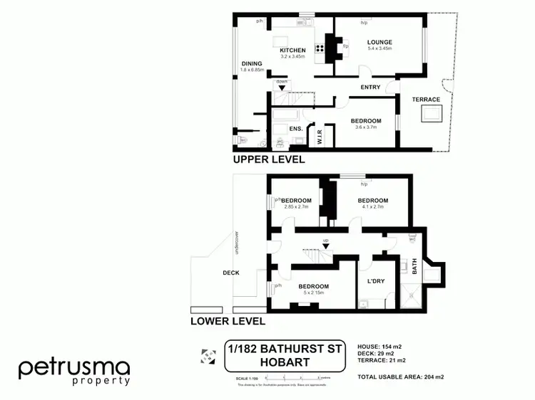 Floorplan of Homely townhouse listing, 1/182 Bathurst Street, Hobart TAS 7000