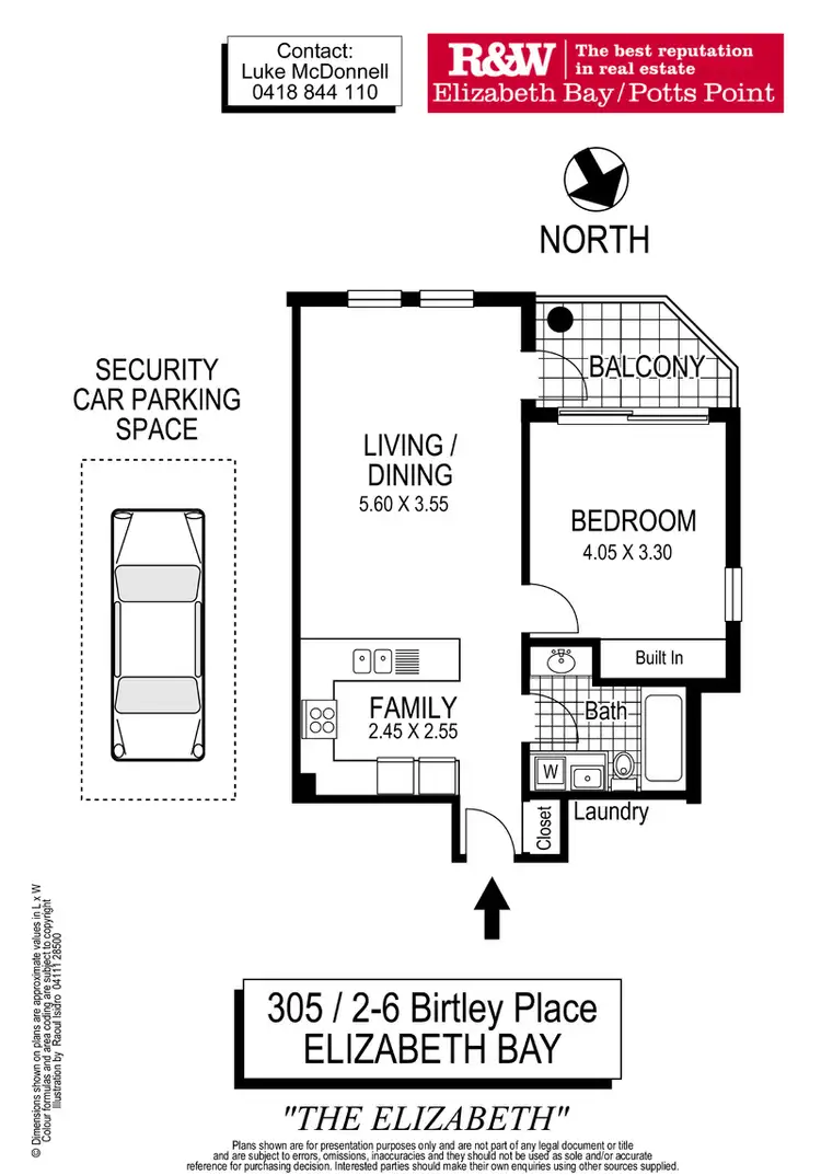 Floorplan of Homely apartment listing, 305/2-6 Birtley Place, Elizabeth Bay NSW 2011