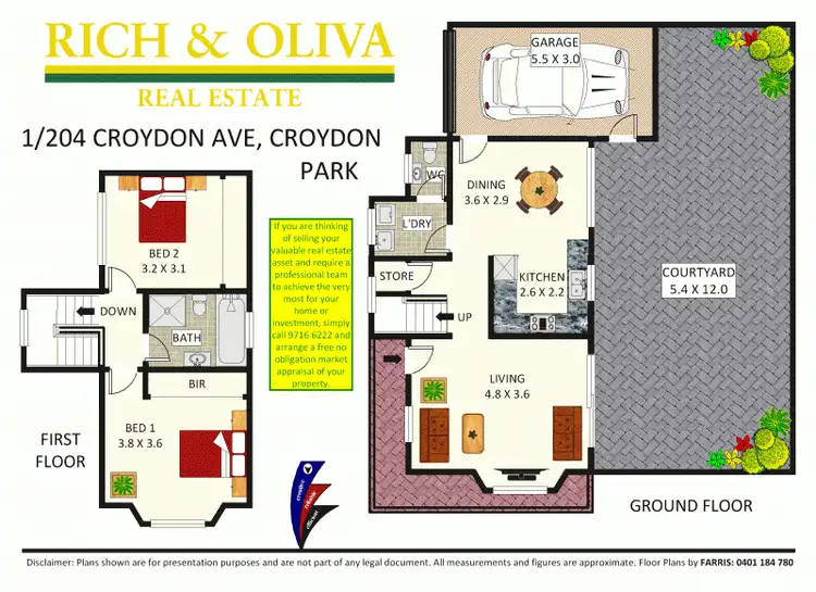 Floorplan of Homely townhouse listing, 1/204 Croydon Avenue, Croydon Park NSW 2133