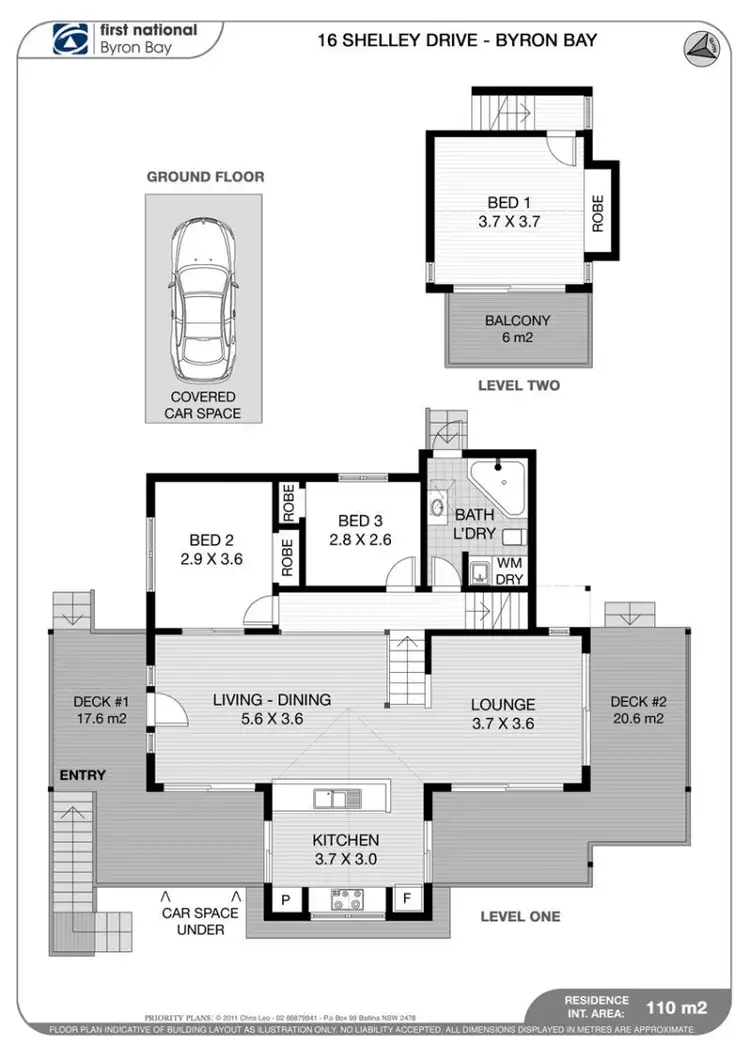Floorplan of Homely house listing, 16 Shelley Drive, Byron Bay NSW 2481