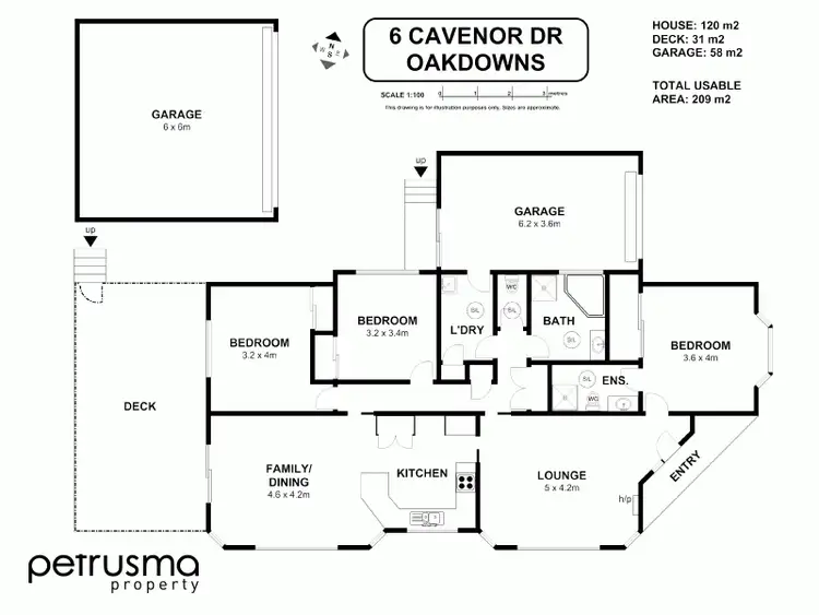 Floorplan of Homely house listing, 6 Cavenor Drive,, Oakdowns TAS 7019