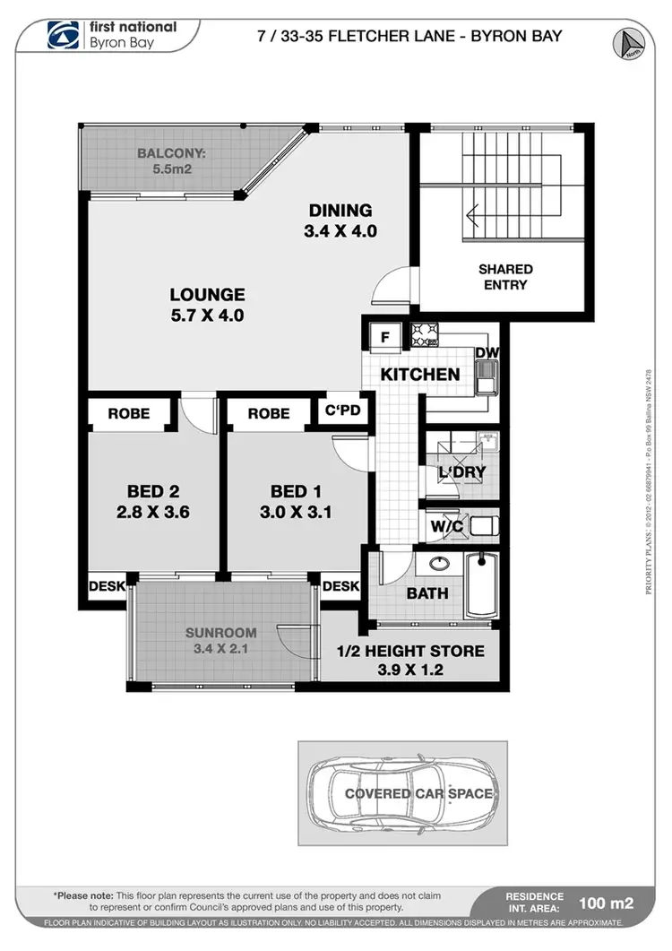 Floorplan of Homely unit listing, 7/33-35 Fletcher Lane, Byron Bay NSW 2481
