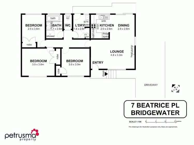 Floorplan of Homely house listing, 7 Beatrice Place, Bridgewater TAS 7030
