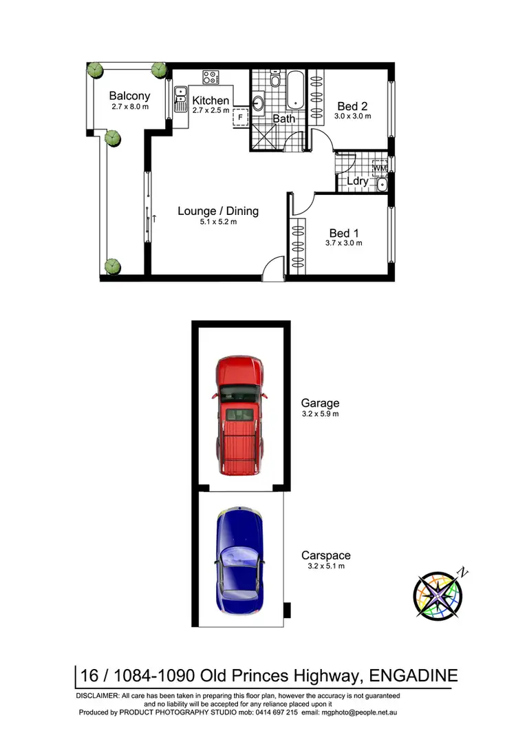 Floorplan of Homely unit listing, 16/1084 Old Princes Hwy, Engadine NSW 2233