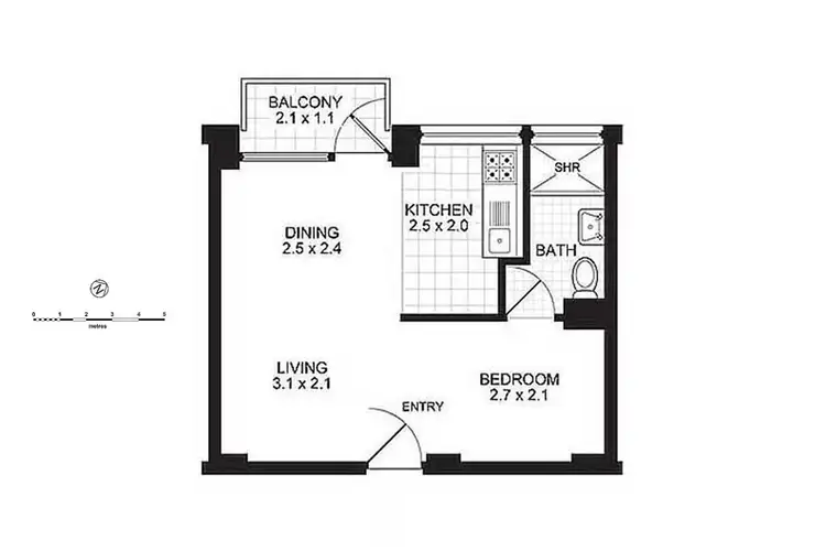 Floorplan of Homely studio listing, 30/5-7 The Esplanade, Elizabeth Bay NSW 2011