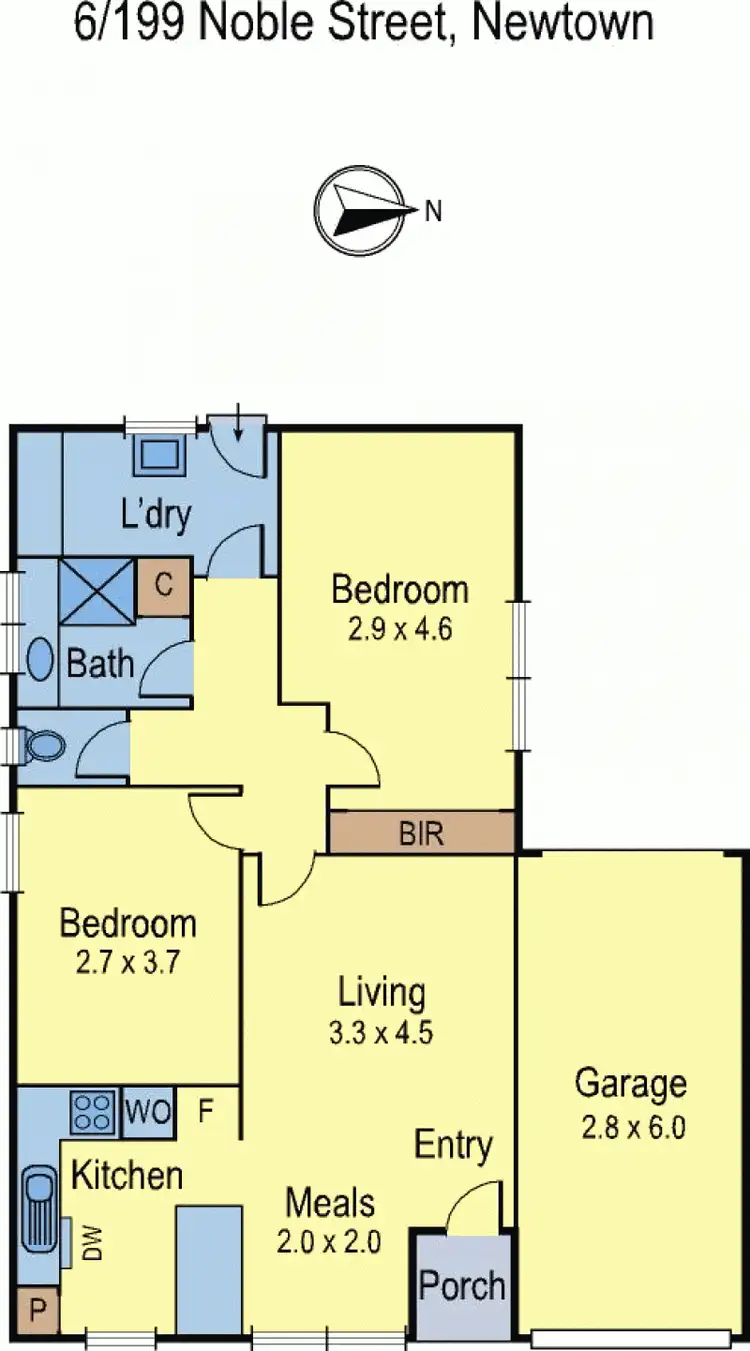 Floorplan of Homely unit listing, 6/199 Noble Street, Newtown VIC 3220