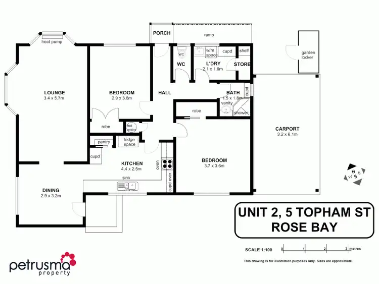 Floorplan of Homely villa listing, 2/5 Topham Street, Rose Bay TAS 7015