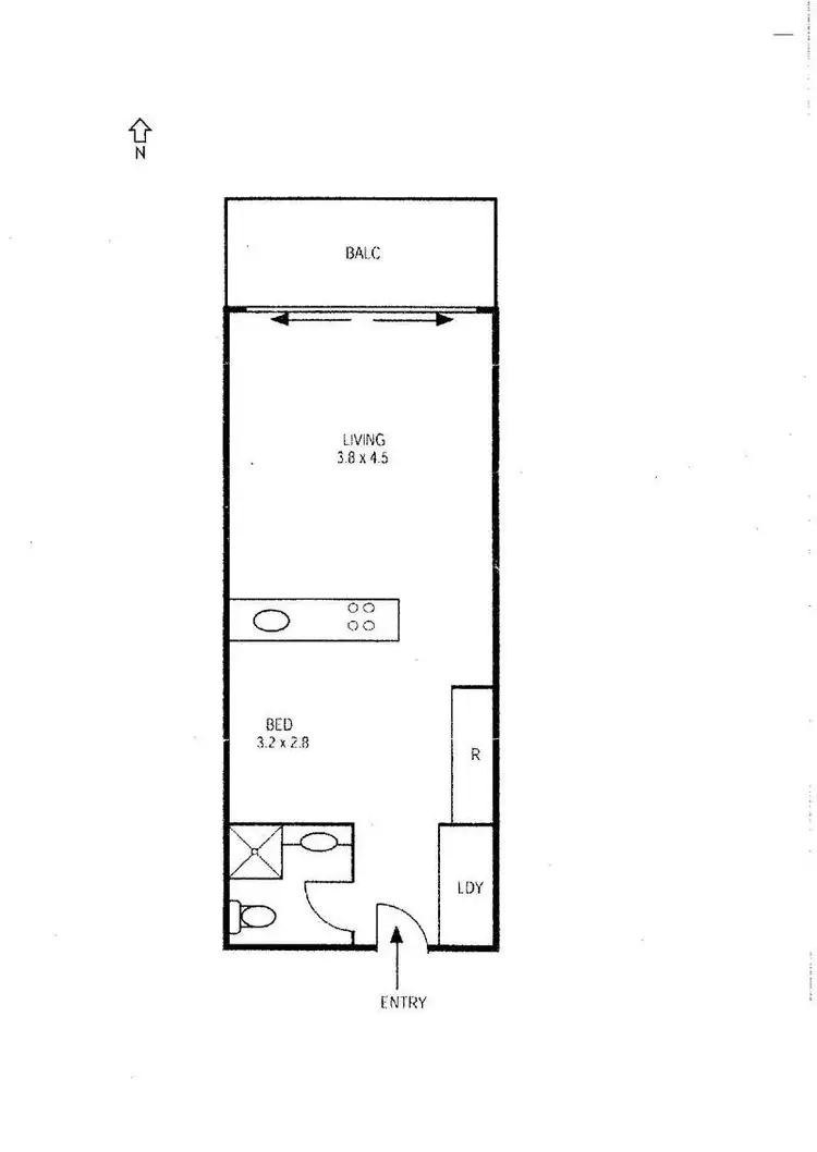 Floorplan of Homely studio listing, 9/173 Cathedral Street, Woolloomooloo NSW 2011