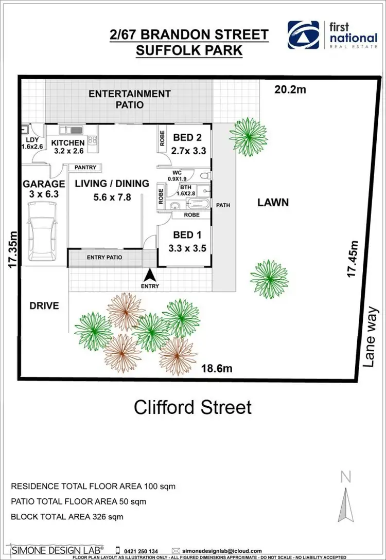 Floorplan of Homely unit listing, 2/67 Brandon Street, Suffolk Park NSW 2481