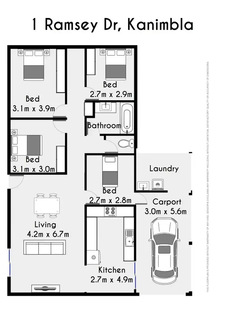 Floorplan of Homely house listing, 1 Ramsey Dr, Kanimbla QLD 4870