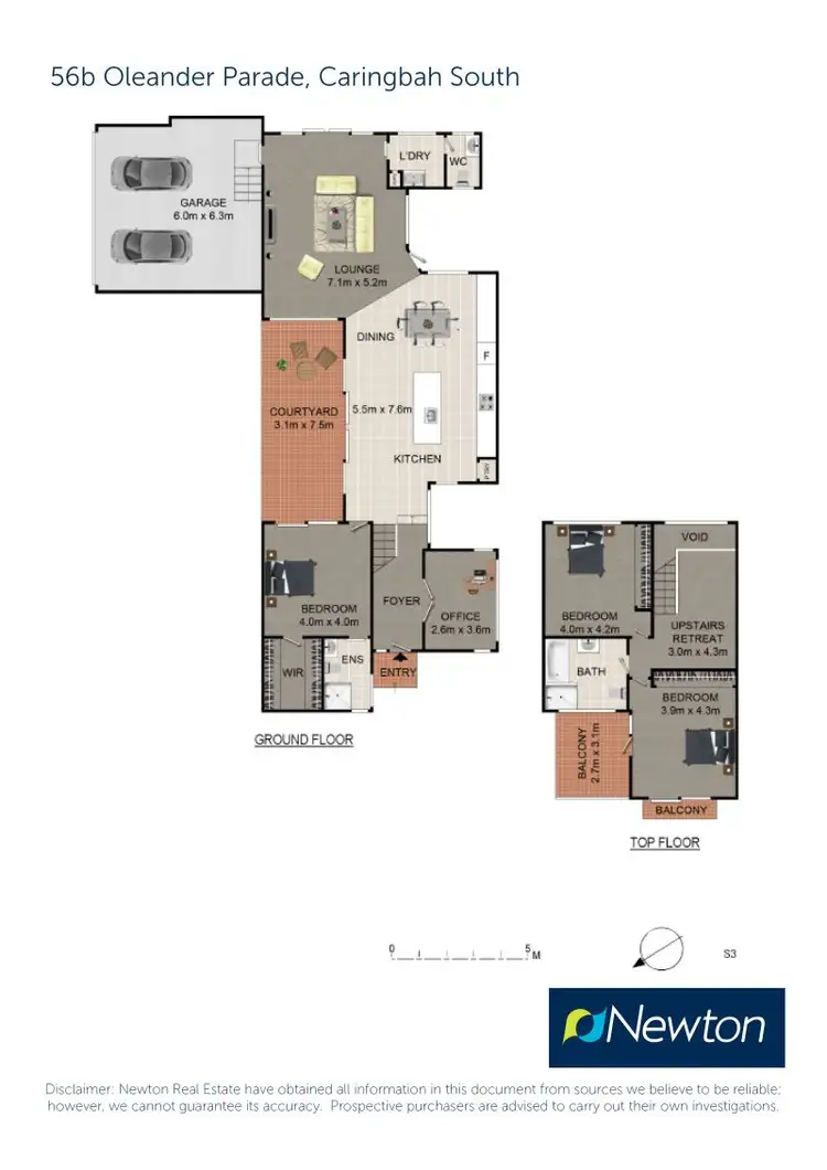 Floorplan of Homely semi-detached listing, 56B Oleander Parade, Caringbah NSW 2229
