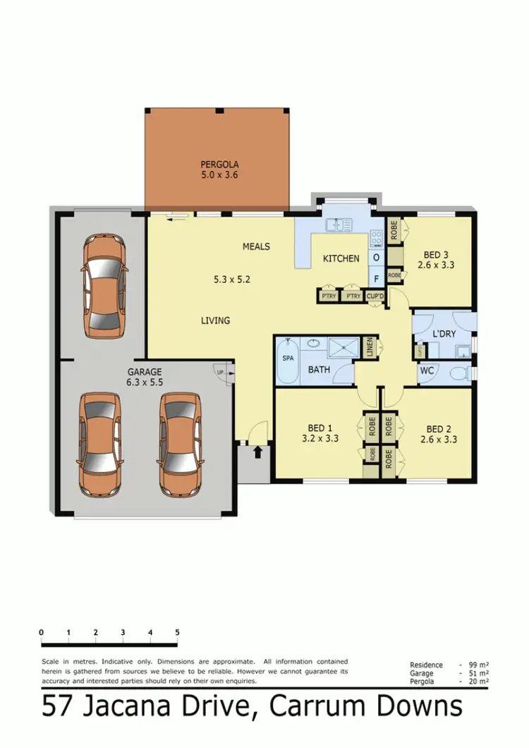 Floorplan of Homely house listing, 57 JACANA DRIVE, Carrum Downs VIC 3201
