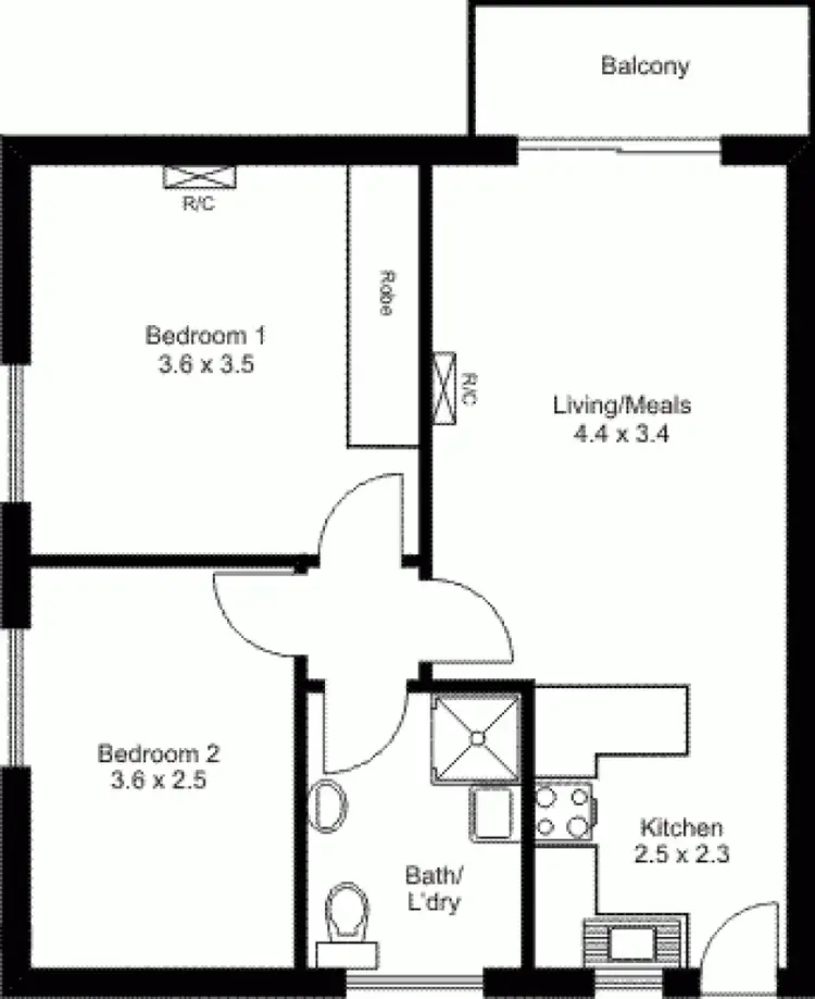 Floorplan of Homely unit listing, 4/40 Chatham Road, Keswick SA 5035