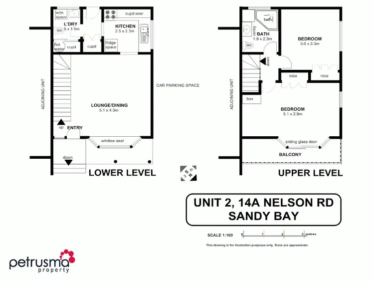 Floorplan of Homely unit listing, 2/14A Nelson Road, Sandy Bay TAS 7005