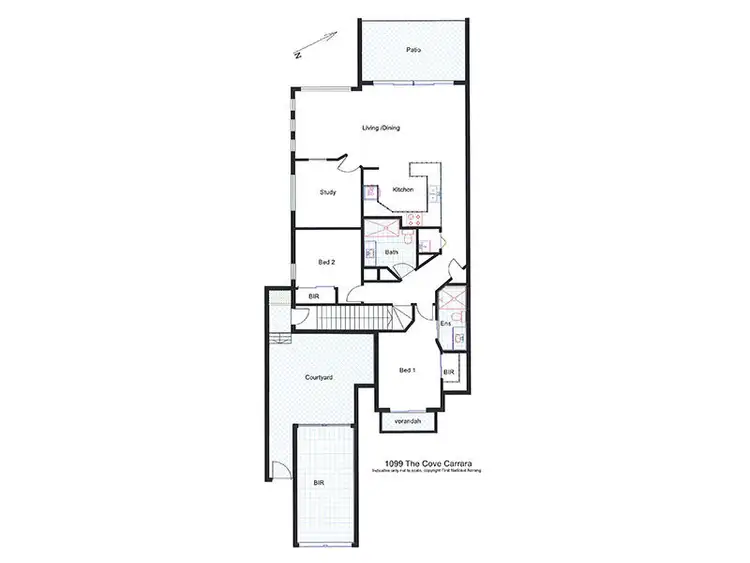 Floorplan of Homely villa listing, 1099/1 The Cove Crescent, Carrara QLD 4211